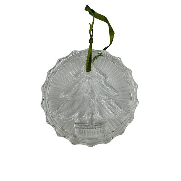 Vintage Lord & Taylor Pressed Glass Christmas Ornaments Set of 2 - Picture 3 of 4